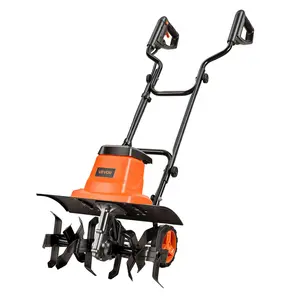 VEVOR Corded Electric Tiller, Summervibes, 18 Inch Tilling Width Garden Rototiller, 13.5-Amp Motor Heavy-Duty Tilling Machine, Cultivator with Steel Tines and Foldable Handle, for Lawn, Yard, and Gardening Care