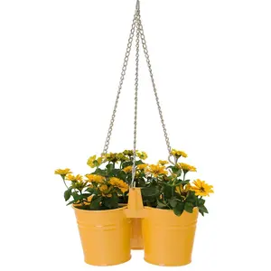 Houston International Trading  Triple Hanging Planter for 4.5 in. Plants, Saffron