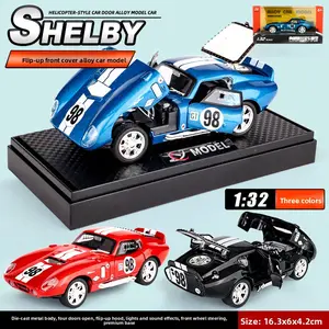 1:32 Cobra GT Die-Cast Model Car with Sound & Light - Classic Vintage Sports Car Toy with Display Stand - Collectible Gift for Kids & Adults