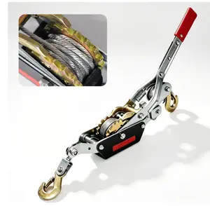 Come Along Winch, 4 Ton Pulling Capacity, 13 ft Galvanized Steel Cable Power Puller Tool with Dual Gears, Automotive Hoist Cable Puller Ideal for Vehicle Rescue , Fence, Farm, Construction