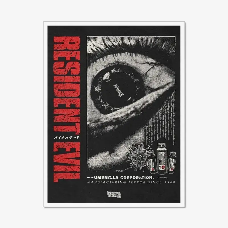 Resident Evil (1996) Original Nightmare Unframed Poster Print - Umbrella Corp Laboratory Schematic Wall Art with Plaid, Houndstooth, Herringbone, Map, Building Designs for Horror Enthusiasts' Man Cave, Wardrobe, Balcony Decor Collectibles