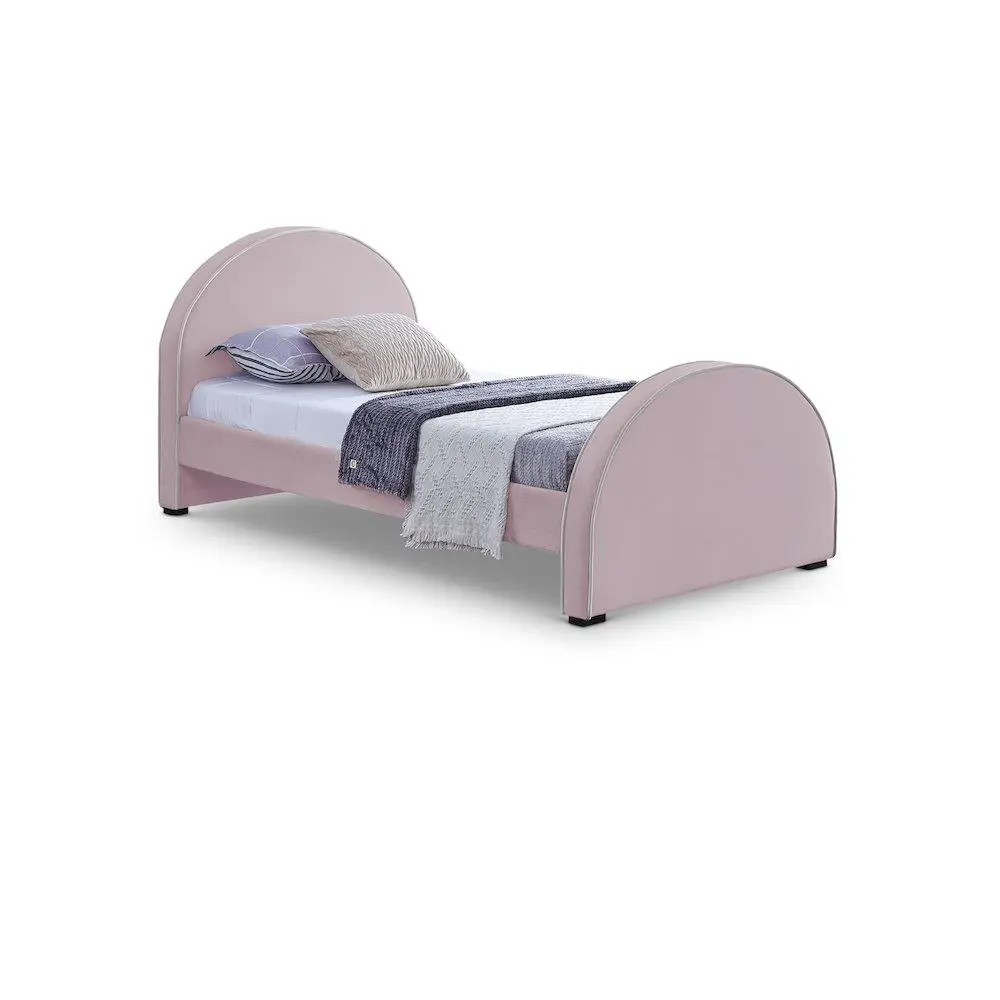 Brody Pink Velvet Twin Bed