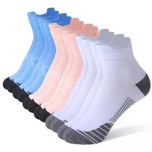 ISUNIE 6 Pairs Ankle Compression Socks, Moisture-Wicking Cushioned，Soft & Breathable , Ankle Support Socks，Perfect for Running, Walking, Sports, and Everyday Use, Tubesocks,  Spring, Mother's Day Gifts