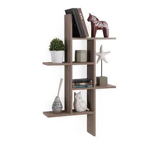 40" x 24" Cantilever Wall Shelf Weathered Oak - Danya B.: Modern Laminated MDF Floating Display