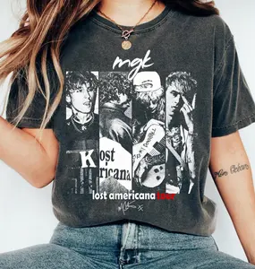 Comfort colors MGK Lost Americana Tour Shirt, Machine Gun Kelly Middle Finger Lost American Tour 2025 Shirt, Pop Rock Tee Unisex