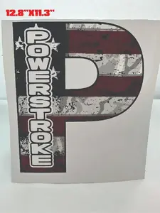 Powerstroke American Flag P Decal Sticker Diesel Truck 7.3 6.7 3.0 Stacks USA