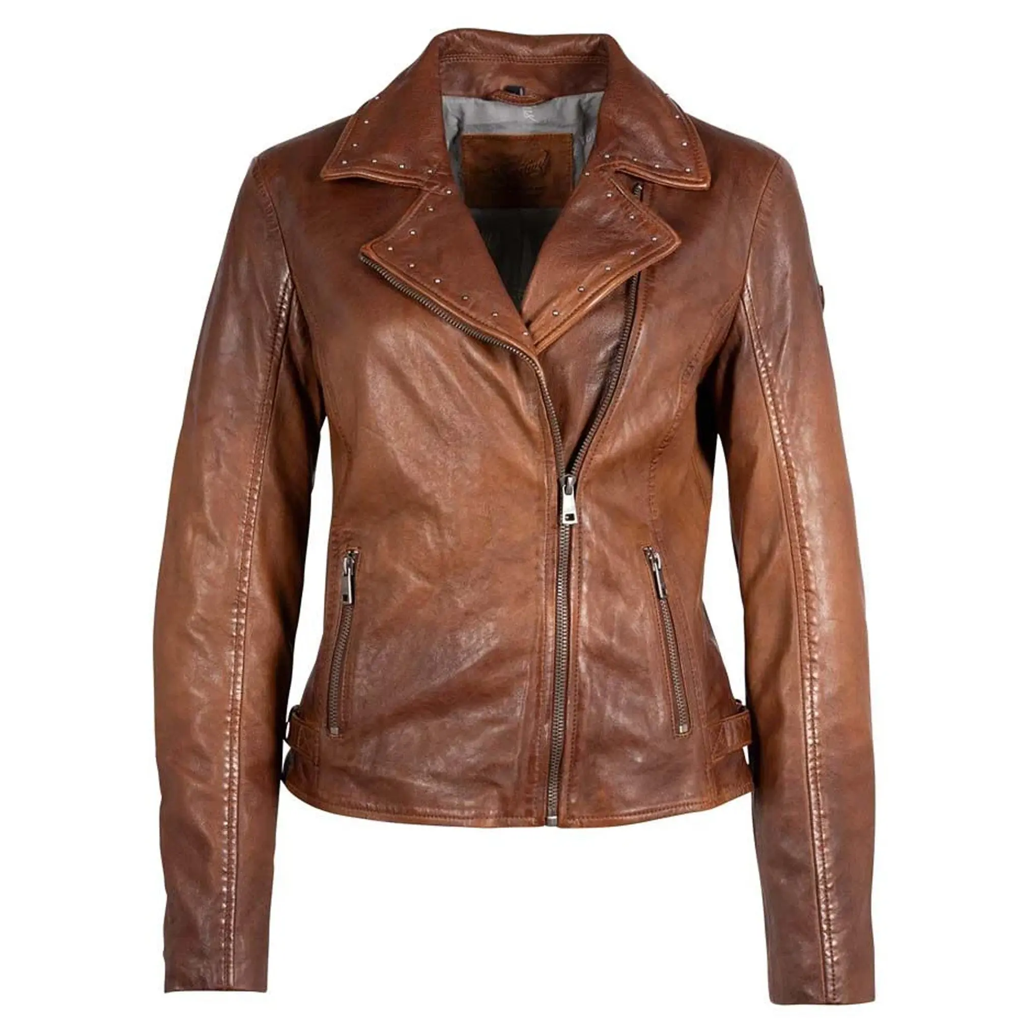 Mauritius Women's Naila RF Leather Jacket, Golden Brown
