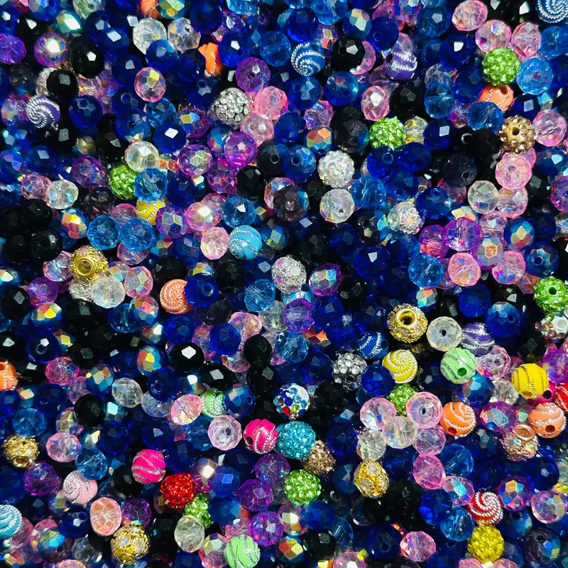 【D.P.C】Live Picks - Acrylic DIY Beads Mix 5 oz, 10 oz, 22 oz for DIY Projects Bracelets Phone Charms Necklaces Beadable Pens Anklets Hair Beads Bag Chains Earrings Rings Hair Ropes Hamdmade Gifts Beaded