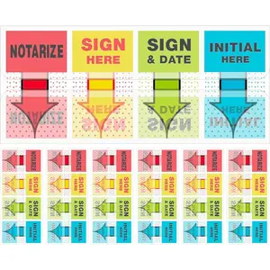 Sign Here Tabs 560 count Sign Here Stickers for Documents Notebooks  Office School Supplies(4 Colors)