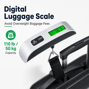 1 × Digital Hanging Travel Luggage Scale with Hook, 50kg Capacity, Compact Portable Electronic Scale with Backlit LCD, Batteries-Powered for Preventing Overweight Fees