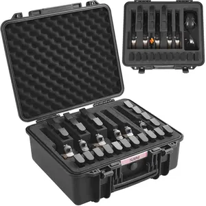 Hard Pistol Cases with Pre-cut Lining Lockable Pistol Case for 5/6 Pistol,18.9*16.3*8.5in/19.3*17.1*8.3 in Lockable Pistol Case, Black