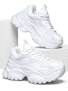 Spring Summer Women's Macaron Tone Mesh Dad Sneakers, Trainer, Platform Thick Sole Lightweight Casual Shoes, Soft Comfortable All Day Wear, Versatile for Daily Commute and Outdoor Wear, Size 35-42