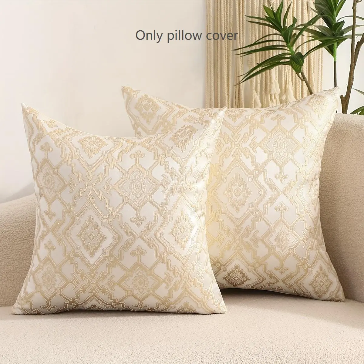 Geometric Pattern Cushion Cover, 2 Counts Elegant Solid Color Throw Pillow Cover, Home Textile Household Decoration Supplies for Home Living Room Bedroom, Bedroom Decorative Accessories