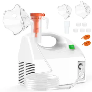 Portable Compressor Nebulizer, Fine Mist 0.5–10μm, Low Noise ≤65dB, One-Button Operation, Compact Home Use Mist Device with Adult & Child Masks, Mouthpiece, Air Tube & Filters