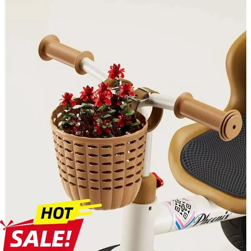 1pc Children'S Bicycle Weaving Basket  Cargo Bag Front End Car Basket Scooter Easy To Disassemble Assemble Retro Outdoor Cycling