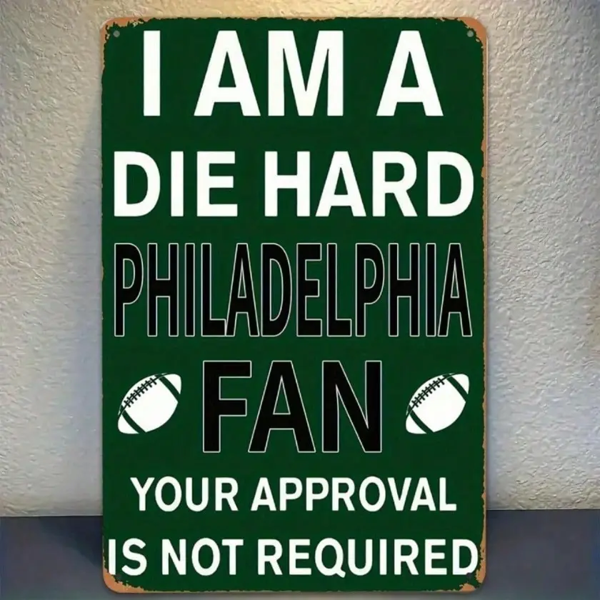 Aluminum Eagles Football Metal Sign, Man Cave Sports Wall Art Decor, NFL Philadelphia Eagles Fan Gift, Aluminum Personalized Home Bar Sign