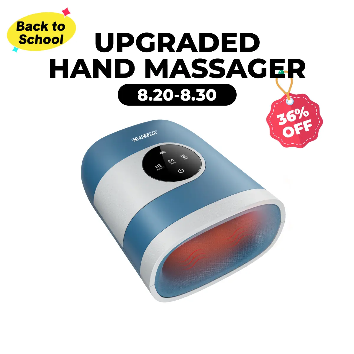 CINCOM Upgraded Hand Massager, Cordless Finger Soother with Comfort Warmth, Customizable Settings, Rechargeable, Provides Soothing Relaxation, Wonderful Gift for Loved Ones,dorm essentials