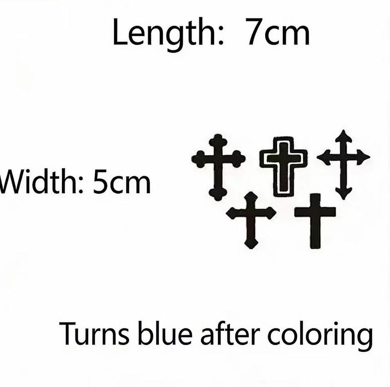 Magic Art Tattoo Stickers, 2 sheets, cross design, realistic and waterproof, semi-permanent, temporary tattoos, tattoo techniques.