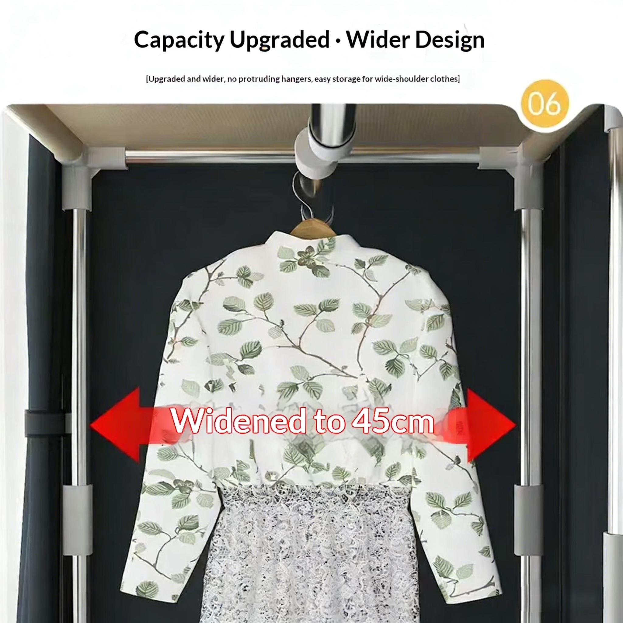 Large-Capacity Portable Wardrobe with Hanging Rod, Heavy-Duty Closet with Dust-Proof Zipper, Easy Assembly for Bedroom & Dorm, maybe you like this fashion armoire.