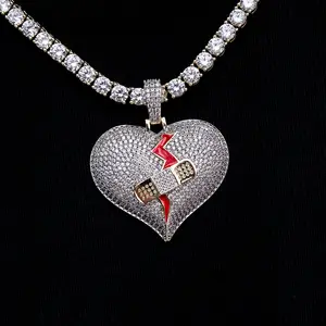 Scars Fade Broken Heart Pendant - 18k Yellow Gold