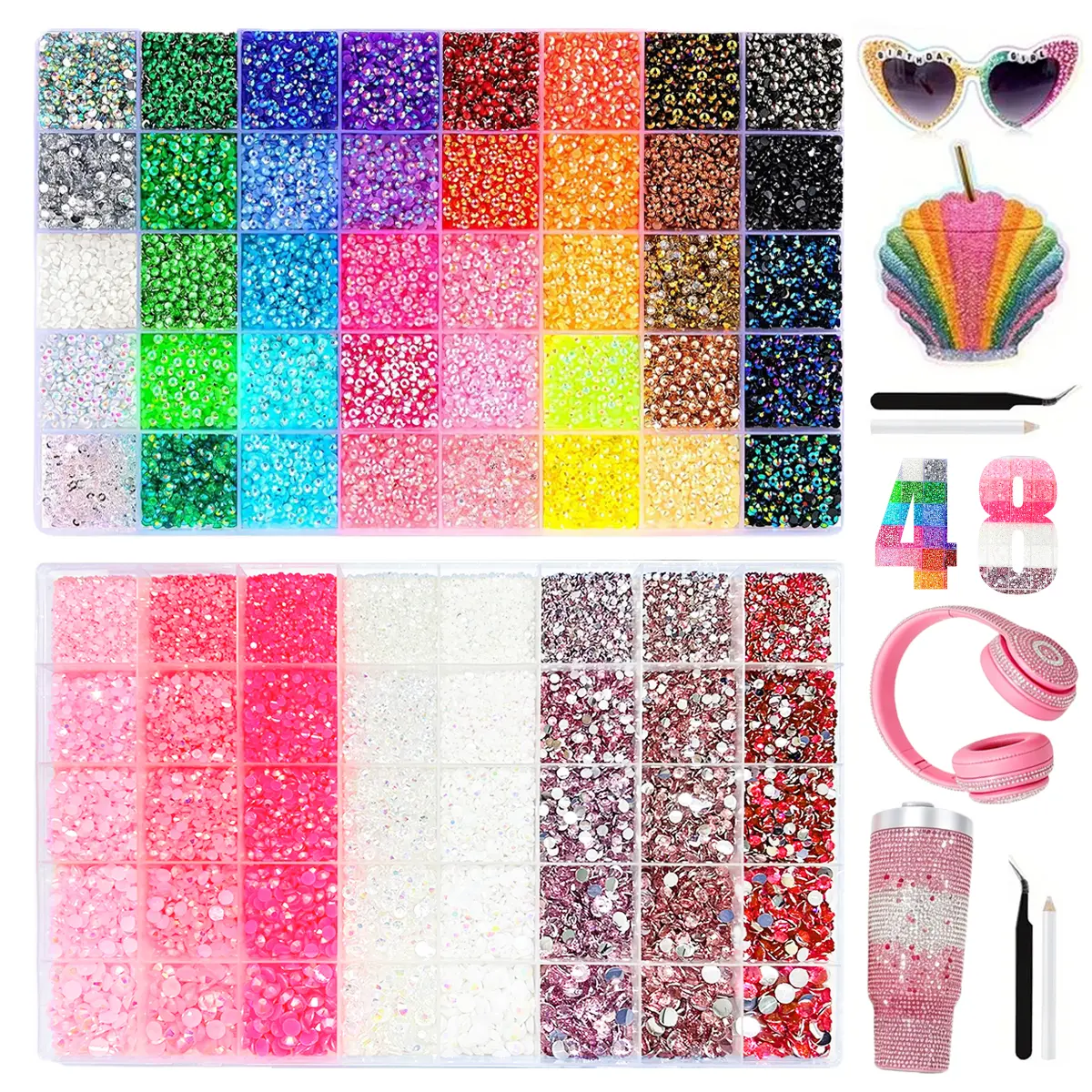 Resin Jelly Rhinestones for Bedazzling, Multicolor 3mm Flatback Gems for Diamond Art, Jewels Bedazzler Kit with Tool for Decoration, Nails, Home & Festive Party Supplies, Ideal for Mother's Day Crafts to Enhance Your Projects