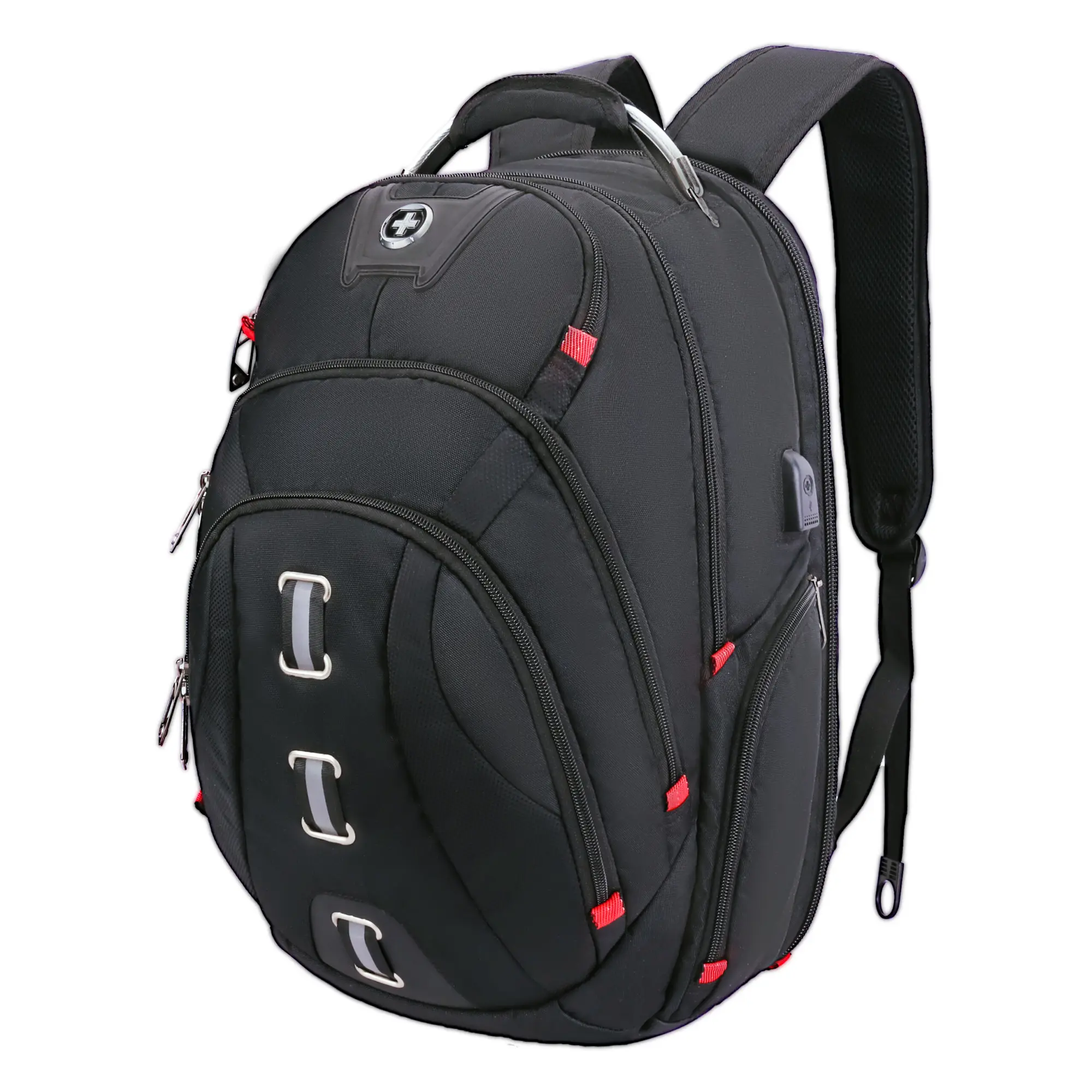 Swissdigital SD-857 Pixel Black Extra Large Backpack with USB & RFID