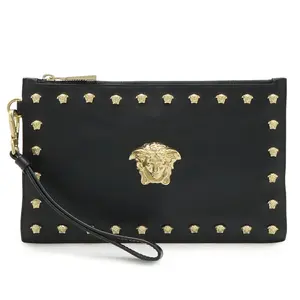 Pre-owned VERSACE Calfskin Tote Bags Leather Clutch Bag
