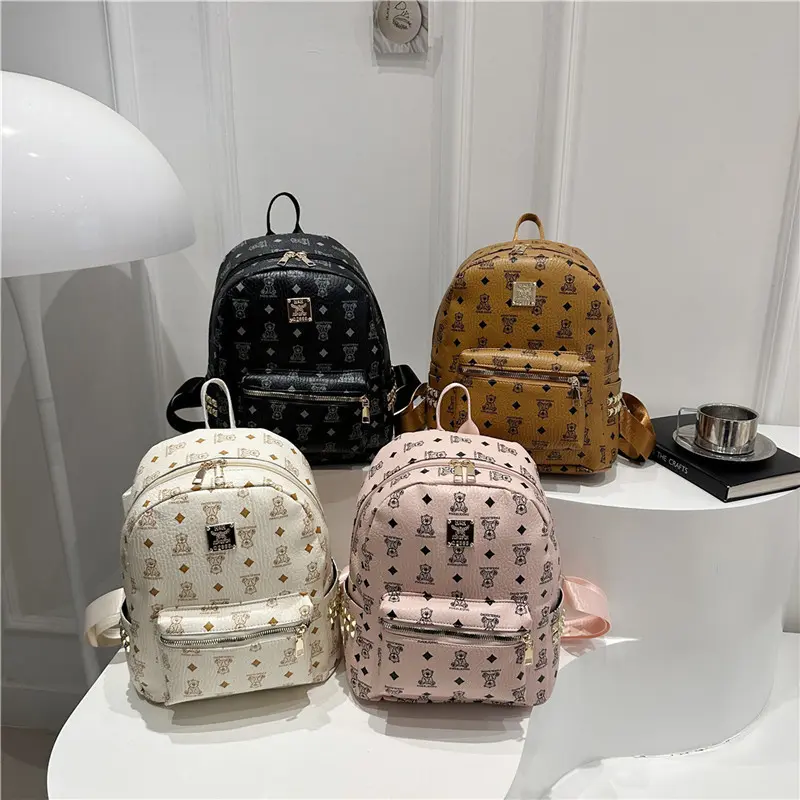 2026 New Women's Backpack Cute Bear Commuting Backpack Trendy Women's Large Backpack Large Capacity School Bag