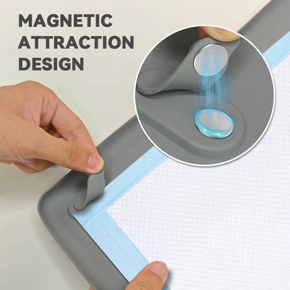 Dog Pee Pad Holder Tray - Fits Up to 36” x 23” Pee Pad Holder for Dogs - Stable Grip, Raised Edges, Quick-Wipe Silicone Surface Dog Pad Holder for Indoor Flooring Protection