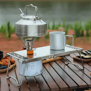 Portable Stainless Steel Double-Handle Camping Kettle – Tea-Brewing & Water-Boiling Set