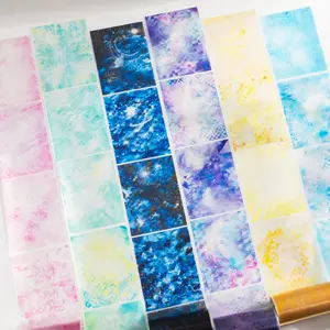 Tide Star Dream Series Washi Tape, 1 Roll/bag Colorful Decorative Tape, DIY Decorative Tape for Scrapbooking, Journaling, Gift Wrapping