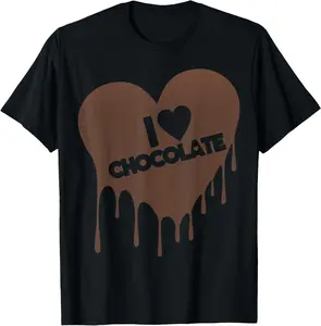 I Love Chocolate T-shirt - Candy Heart Lover Shirt T-Shirt