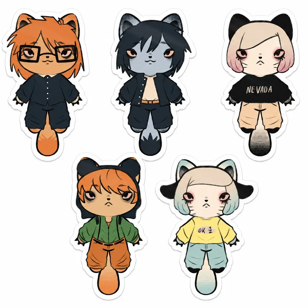 Ranfren Cat Keychain, Satoru, Robert, Randal Ivory, Nyon, Nyen