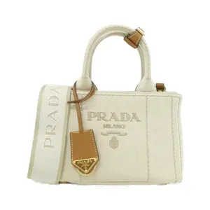 Pre-owned PRADA Cotton Shoulder Bags Mistolino Ricam Handbag