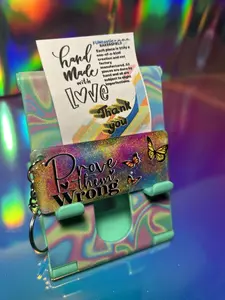 Uv Resin Keychain - Neon Colors Enhanced When Near LED - Bright and Glowing Design