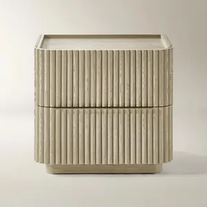 Z Gallerie Stria Nightstand Side Table Dresser Wood Bedside Table