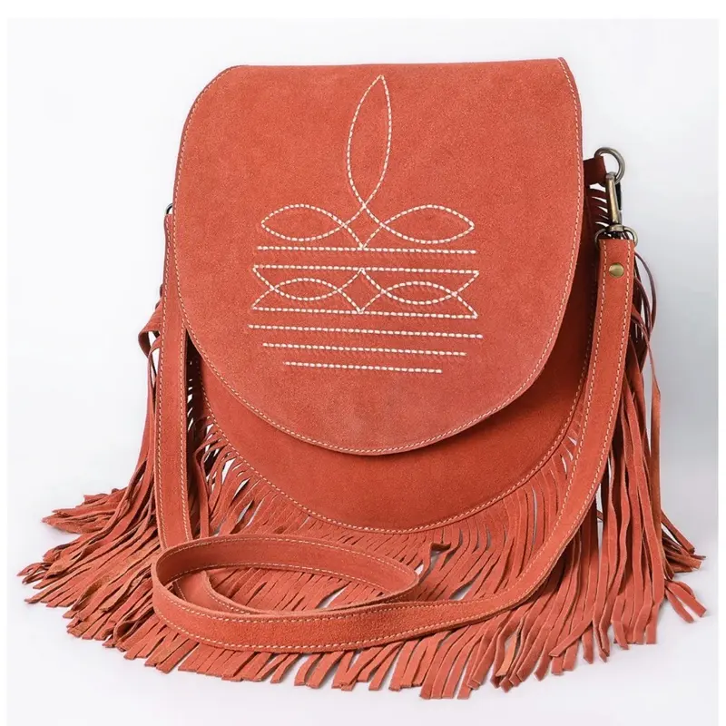 American Darling Boot stitch suede leather crossbody bag