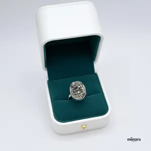 MINARA 950 SILVER Anillo Pirita - Pyrite Ring MINARA 950 SILVER Anillo Pirita - Pyrite Ring