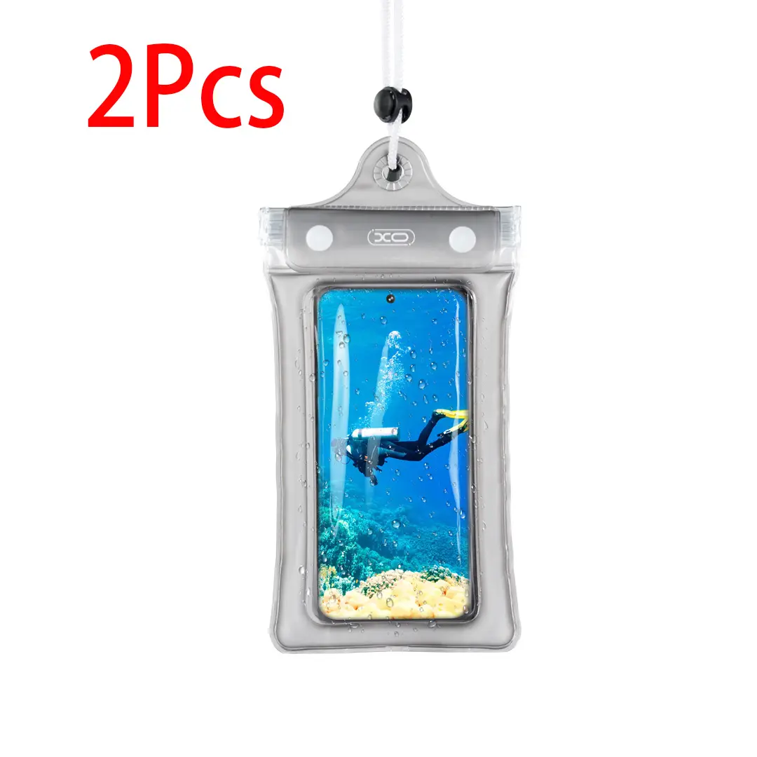 2Pcs XO Waterproof Phone Pouch, IPX8 Waterproof Phone Case for iPhone 17/16/15/14 Pro Max, Cell Phone Dry Bag for Beach & Cruise Essentials, Touch Screen, Lanyard Included, 2 Pack (Fits Up to 7”)