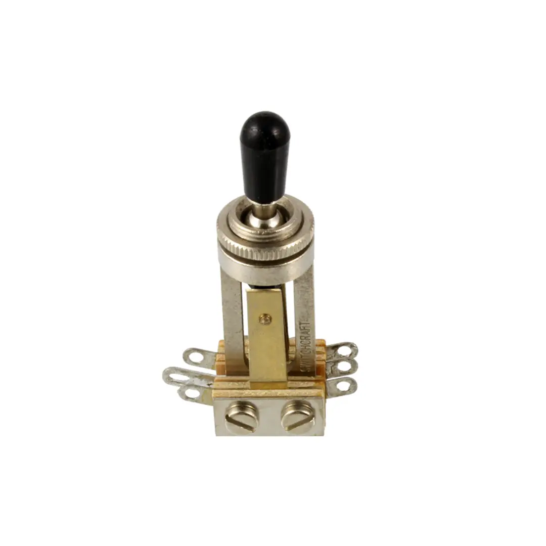 Switchcraft EP-4369-000 3-Pickup Toggle Switch, Pre-Tinned Guitar Pickups Control Component, Gibson-Compatible, Straight Design, Knurled Nut Factory Prepped Electrical Accessory for Home Improvement