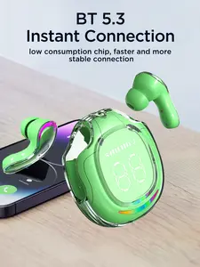 Greatwall KH-6 Wireless Headphones,In-ear Design Headphonewith LED Power Display, Touch Control StereoSound Earbuds for Gaming, Sports, Running Audio Electronic Charging Headset