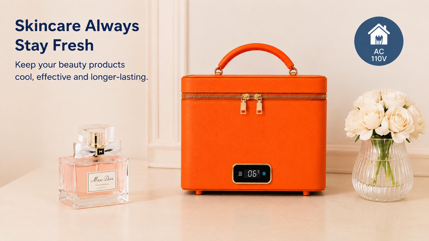 CHICOOL 5L Mini Fridge, Small Portable Cooler and Warmer with Quiet Operation, AC/DC/USB Powered for Skincare, Road Trips & Camping, Dual Temp., Rectangular, Semiconductor, Dual Mode, Cool/Warm