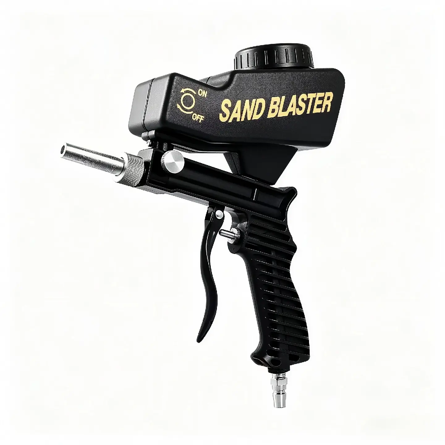 Black sandblasting gun Portable gravity-fed pneumatic sandblaster kit Rustproof sandblaster Small sandblaster Tool Home