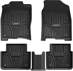 LASFIT Floor Mats Fit for Honda Civic 2016-2021 1st & 2nd Row Set, All Weather TPE Car Liners