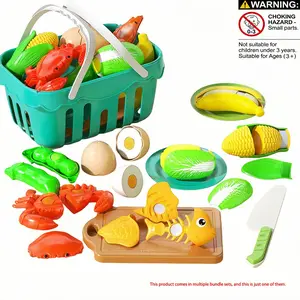 Play Food Cutting Toy Set - Velcro Split Pretend Kitchen Toys for Parent-Child Fun Gift