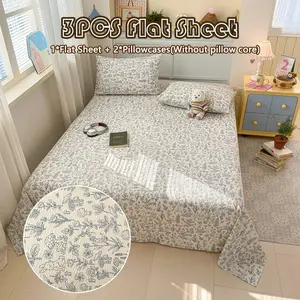 3pc Bed Sheet Pillowcase Set, Soft Comfortable Fabric, High Thread Count, Suitable for All Seasons, Bedroom & Guest Room Use