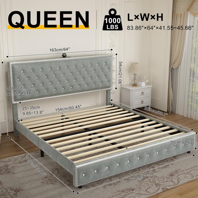 Queen LED Bed Frame with Galaxy Projector, Bluetooth Speakers, 4 Storage Drawers, PU Leather Upholstered – Smart RGB Light Bed for Gaming & Bedroom Decor | Cama LED Queen