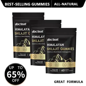 【GRAB 3 NOW】Natural Chewable Shilajit, Ashwagandha, Gokshura & Black Ginger Gummies, Men’s Health & Fitness Dietary Supplement for Daily Energy Boost & Physical Vitality Support, 60 Count
