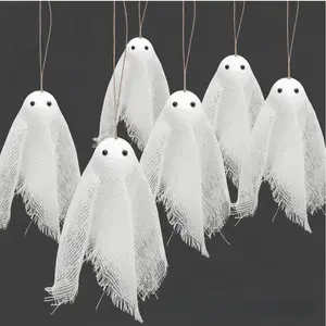 Halloween Ghost Net Hanging Decorations, Set of 6pcs Halloween Party Supplies Props, Perfect for Home Door & Event Decoration