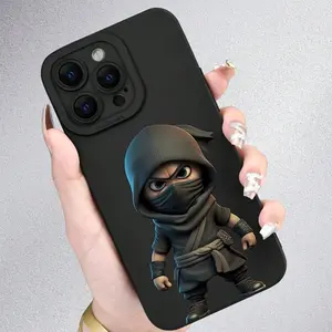 Cartoon Ninja Pattern Phone Case,Compatible with iPhone 15 14 13 12 11 Plus/Pro/Pro Max Full Body Shockproof Phone Protective Cover, Fashion Phone Accessories